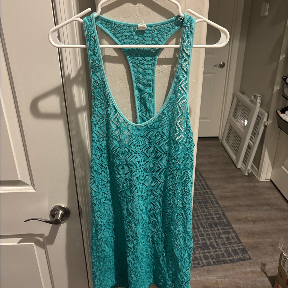 Roxy Teal Crochet Top